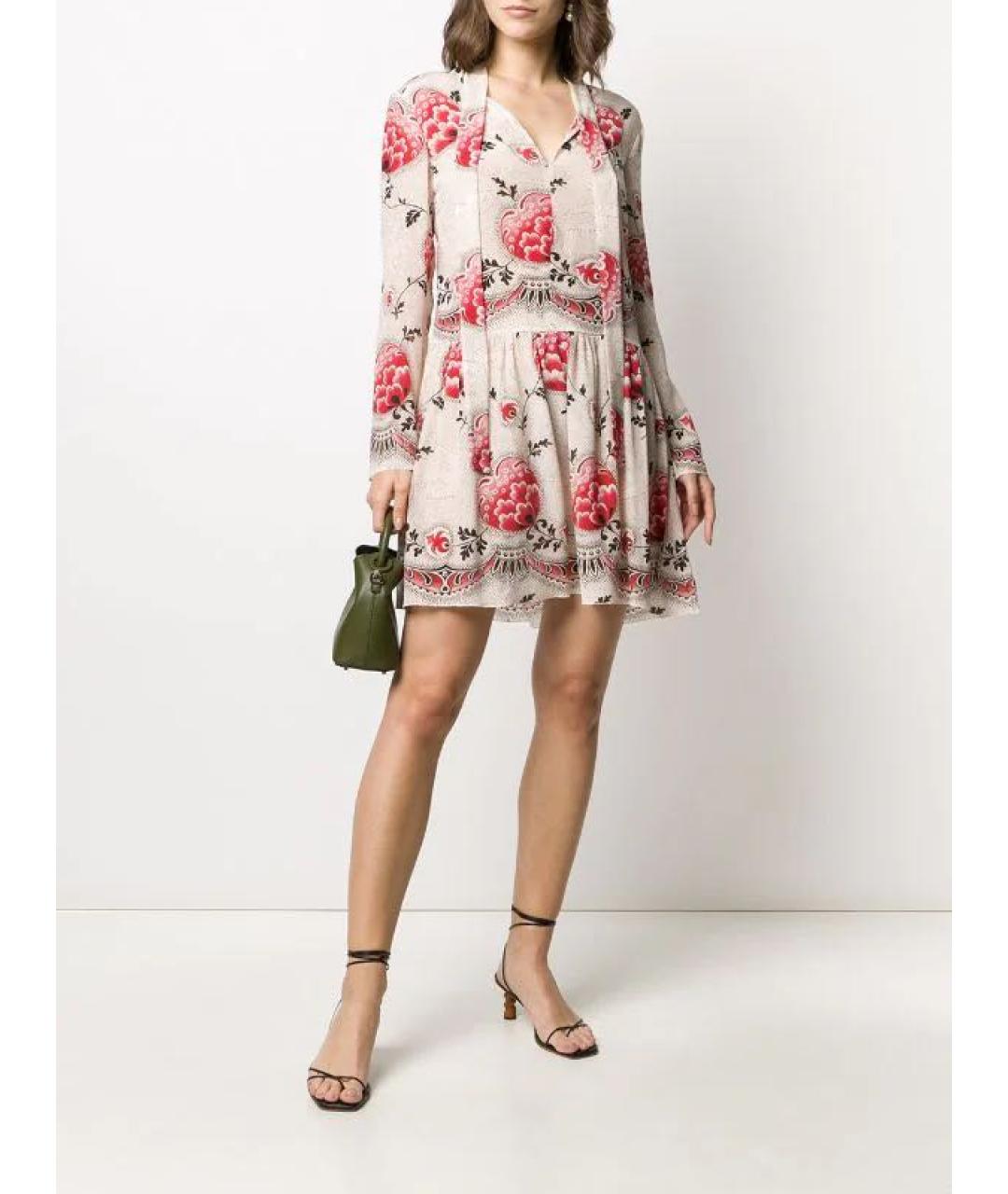 RED VALENTINO Мульти шелковое коктейльное платье, фото 5