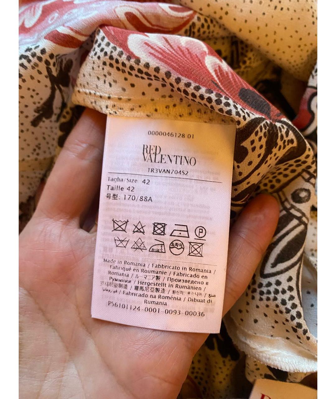 RED VALENTINO Мульти шелковое коктейльное платье, фото 4