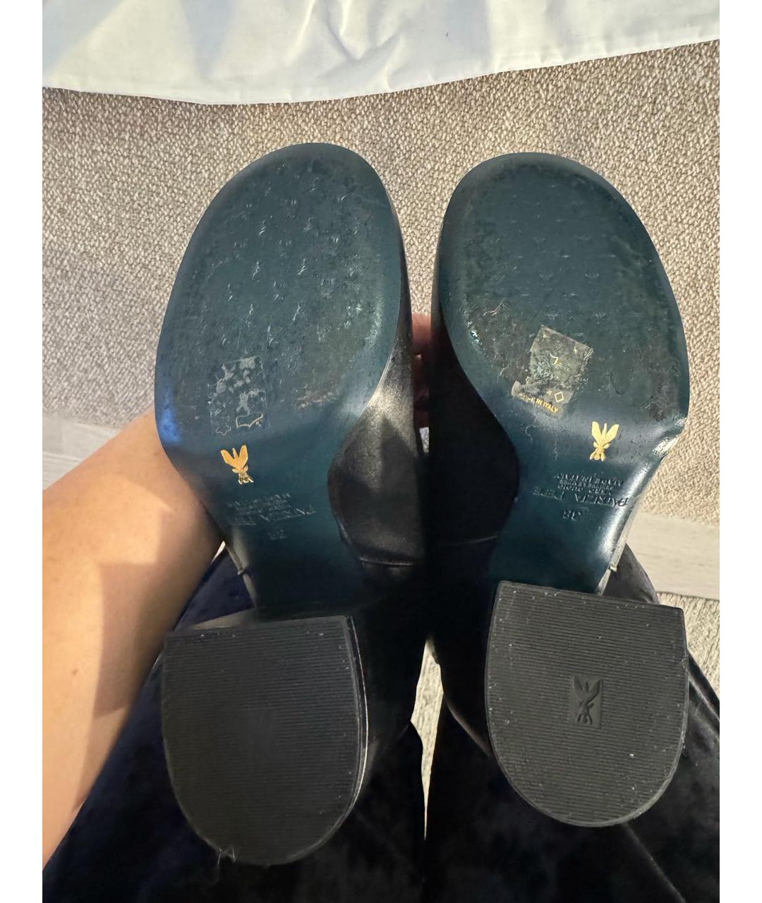 PATRIZIA PEPE Черные кожаные полусапоги, фото 7