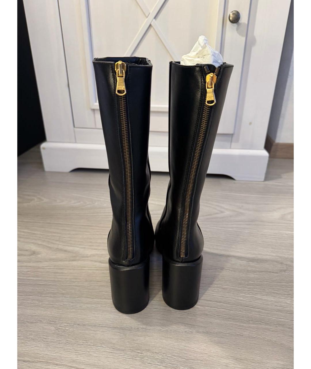 PATRIZIA PEPE Черные кожаные полусапоги, фото 4