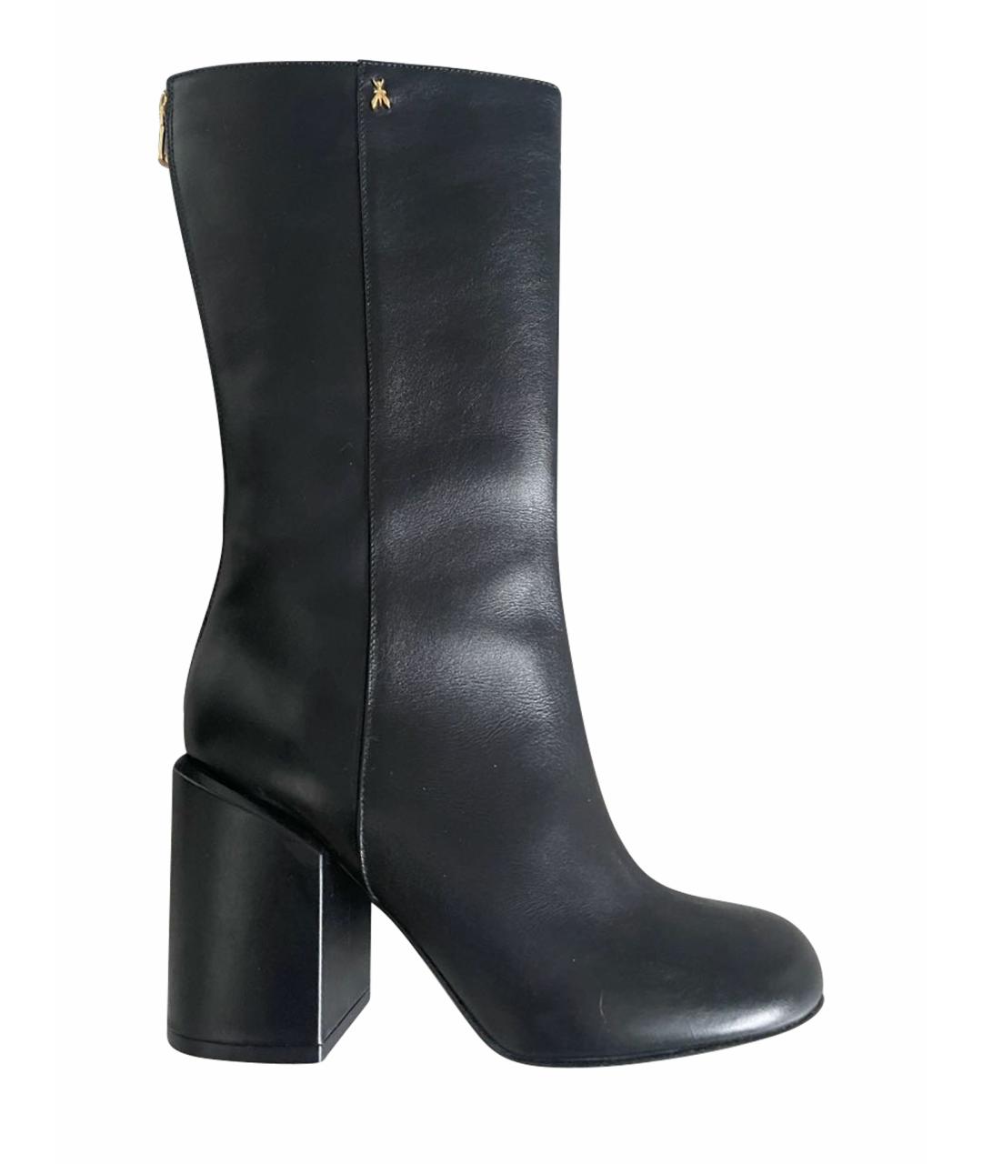 PATRIZIA PEPE Черные кожаные полусапоги, фото 1