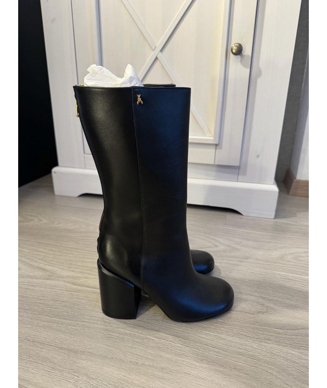 PATRIZIA PEPE Черные кожаные полусапоги, фото 6