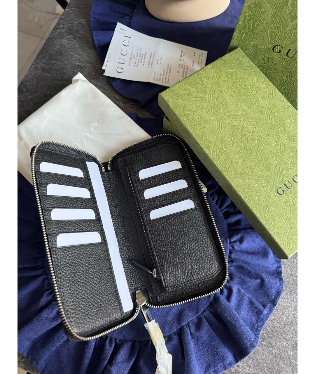 GUCCI Черный кожаный кошелек, фото 5