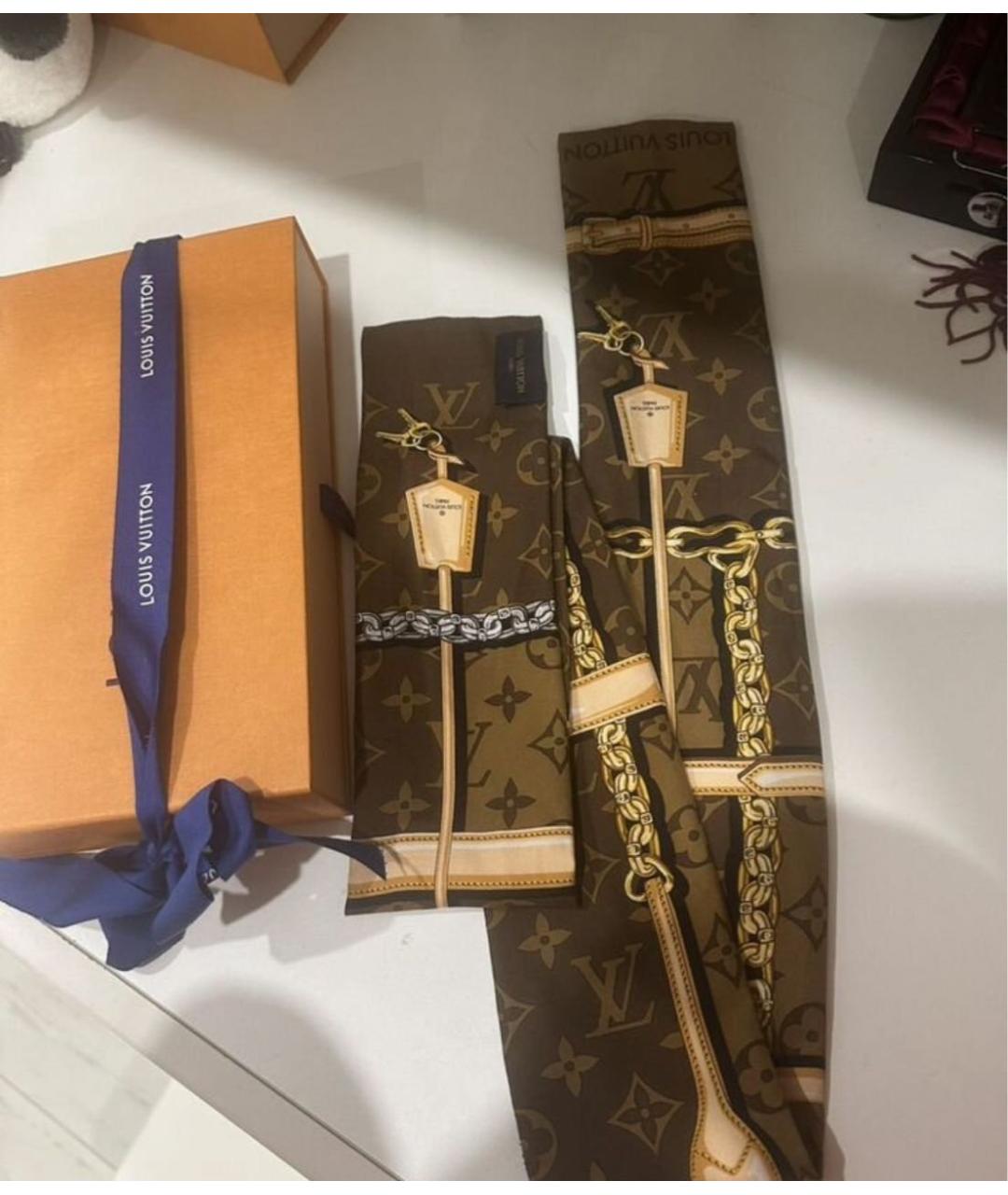 LOUIS VUITTON Горчичный платок, фото 5
