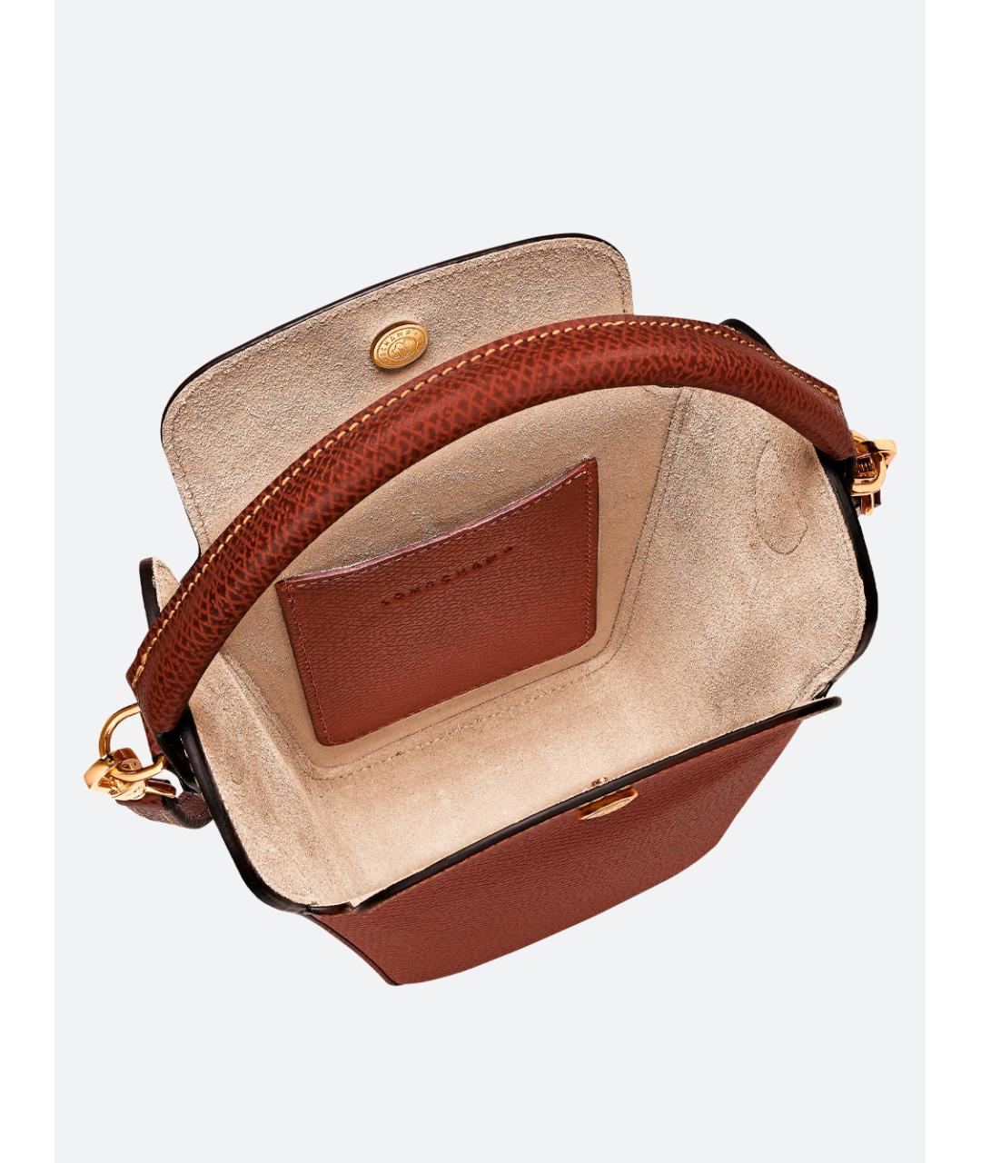 LONGCHAMP Коричневая кожаная сумка через плечо, фото 4