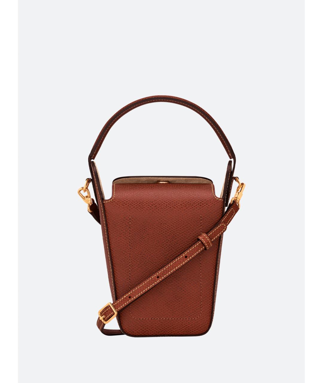 LONGCHAMP Коричневая кожаная сумка через плечо, фото 2