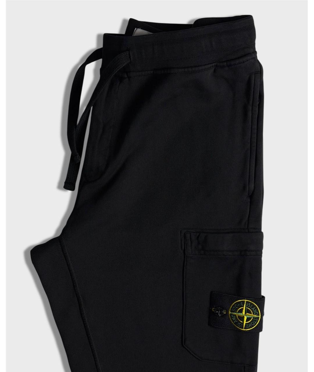 STONE ISLAND Черные хлопковые повседневные брюки, фото 5