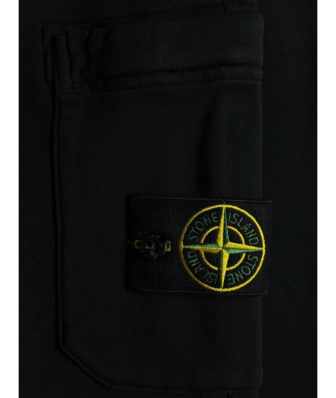 STONE ISLAND Черные хлопковые повседневные брюки, фото 4