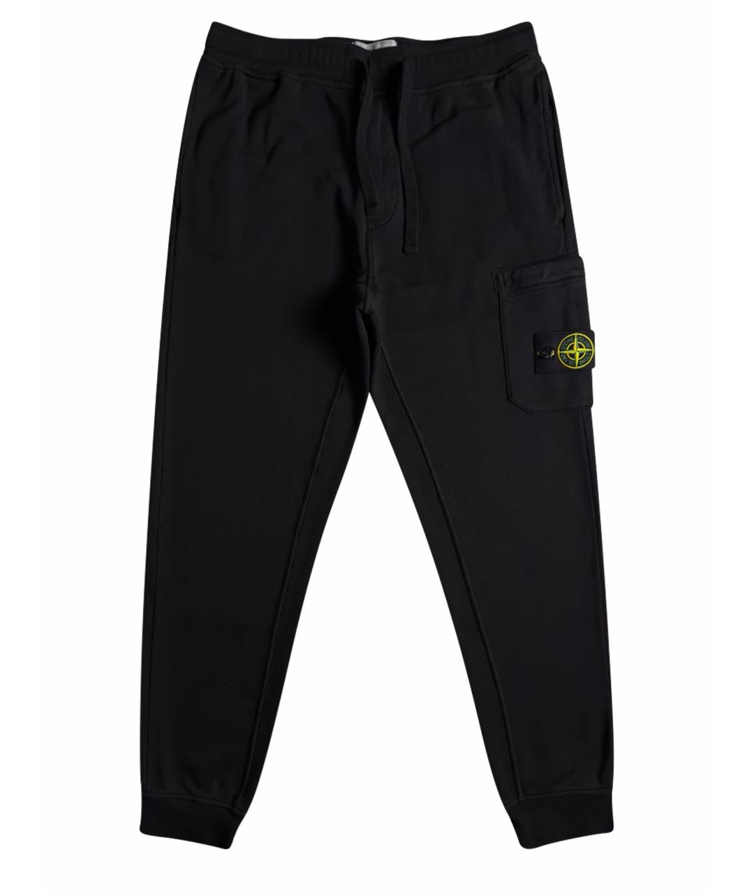 STONE ISLAND Черные хлопковые повседневные брюки, фото 1