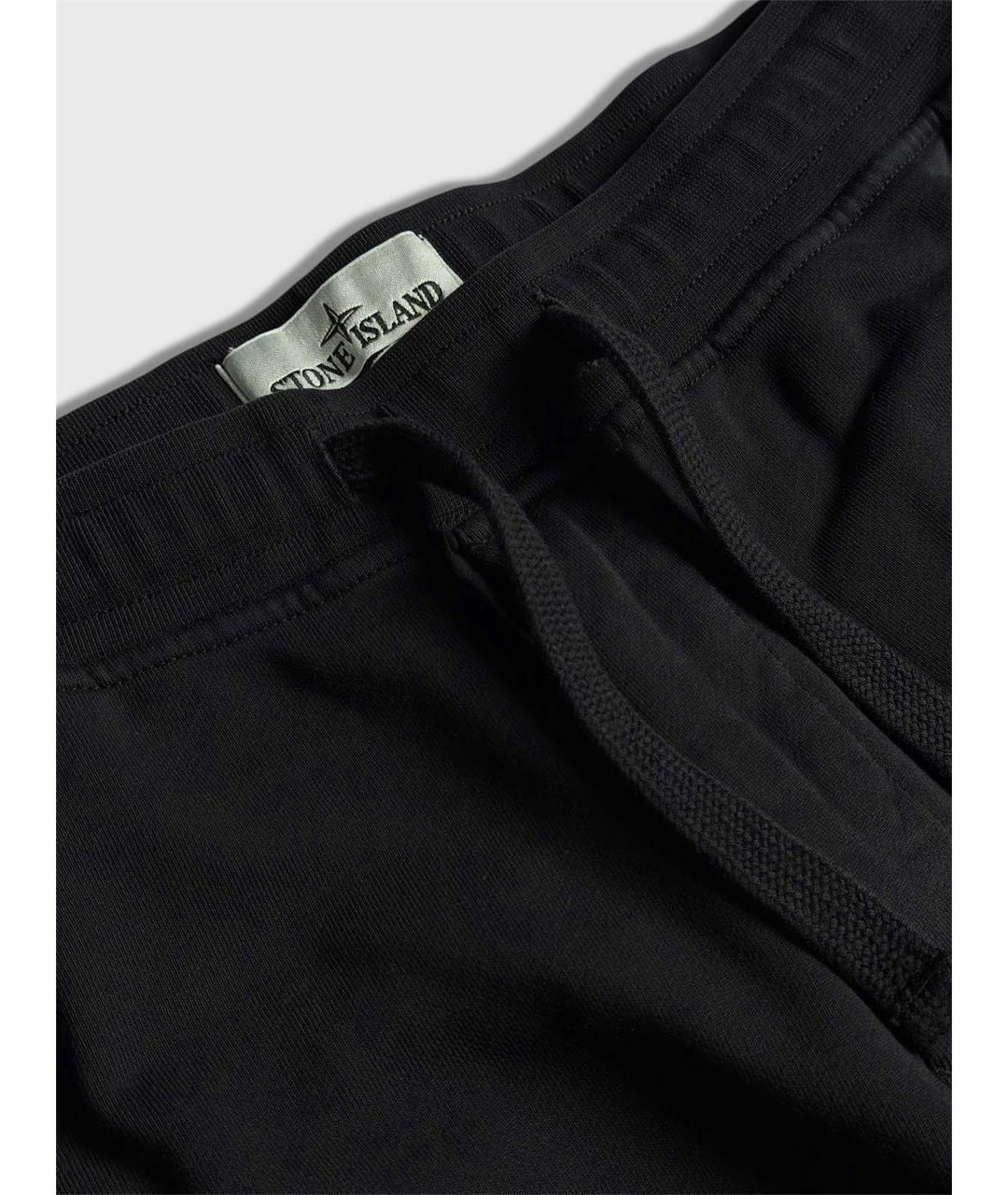 STONE ISLAND Черные хлопковые повседневные брюки, фото 3