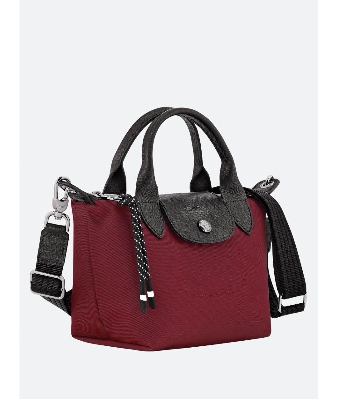 LONGCHAMP Бордовая синтетическая сумка с короткими ручками, фото 3