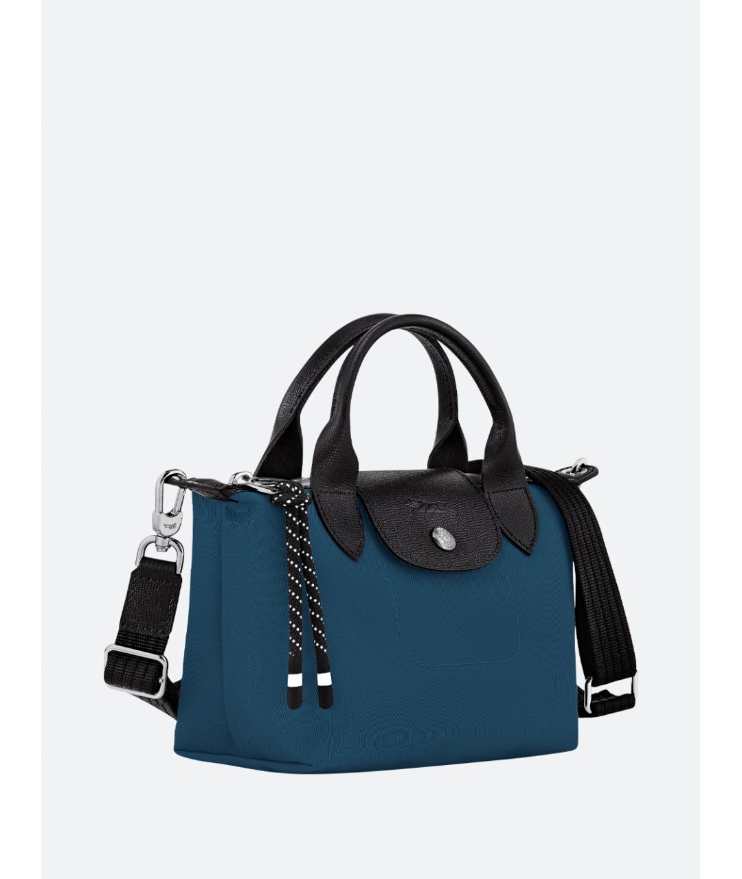 LONGCHAMP Синяя синтетическая сумка с короткими ручками, фото 3