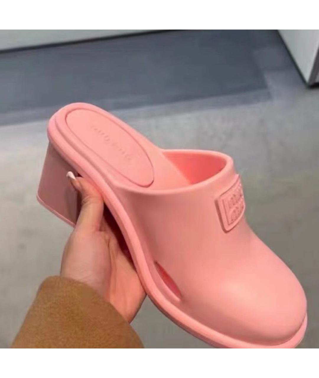 MIU MIU Розовые резиновые мюли, фото 7