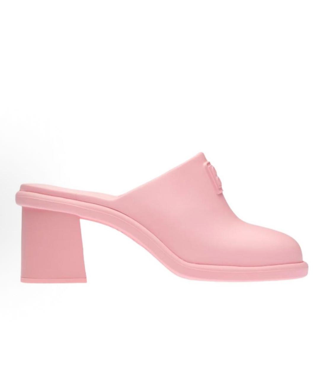 MIU MIU Розовые резиновые мюли, фото 2
