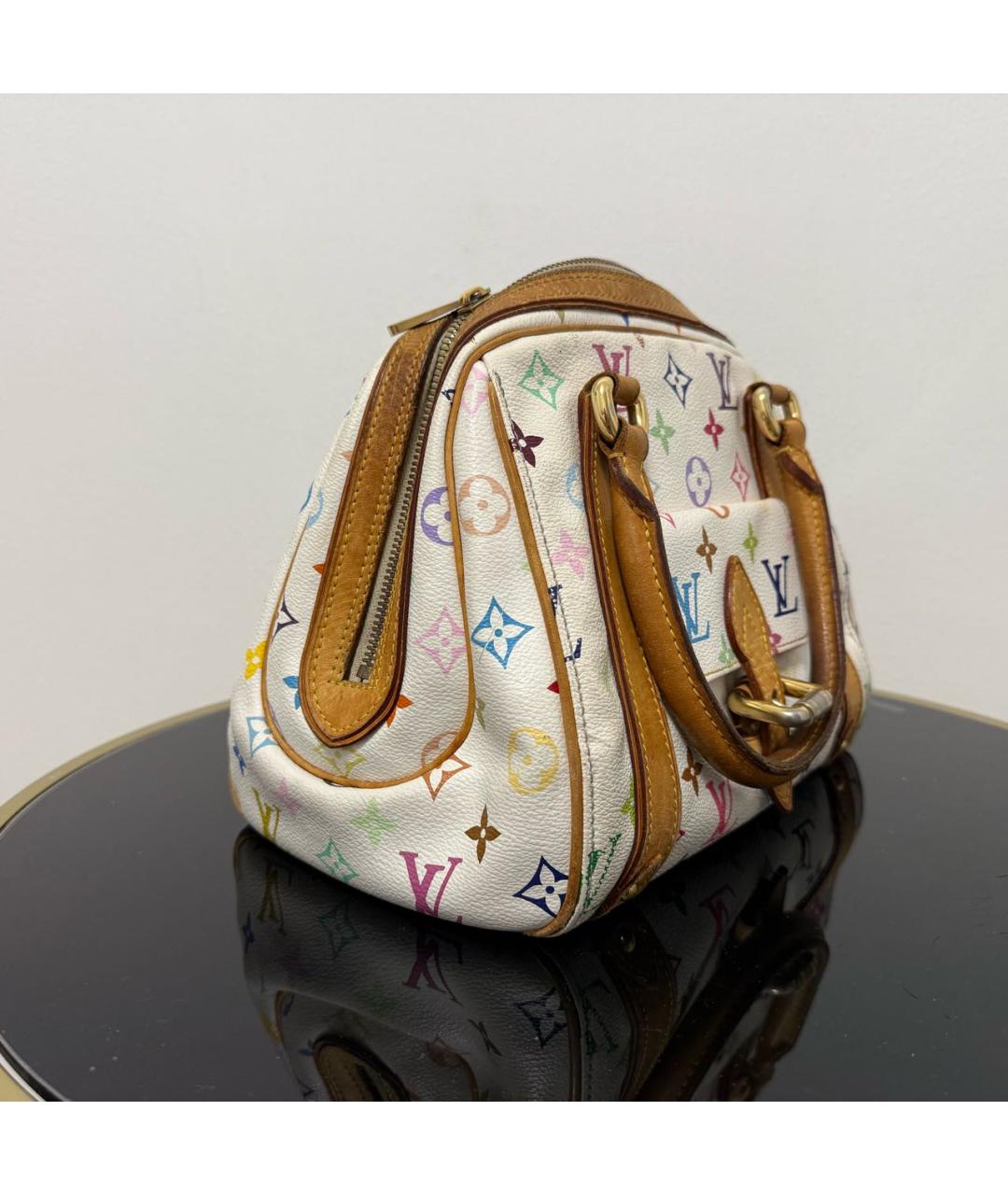 LOUIS VUITTON Белая кожаная сумка с короткими ручками, фото 2