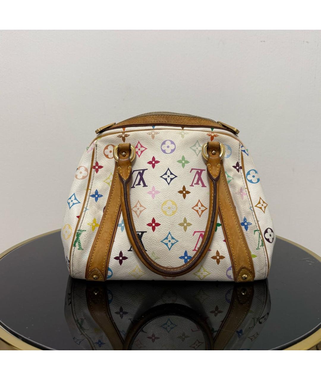 LOUIS VUITTON Белая кожаная сумка с короткими ручками, фото 3