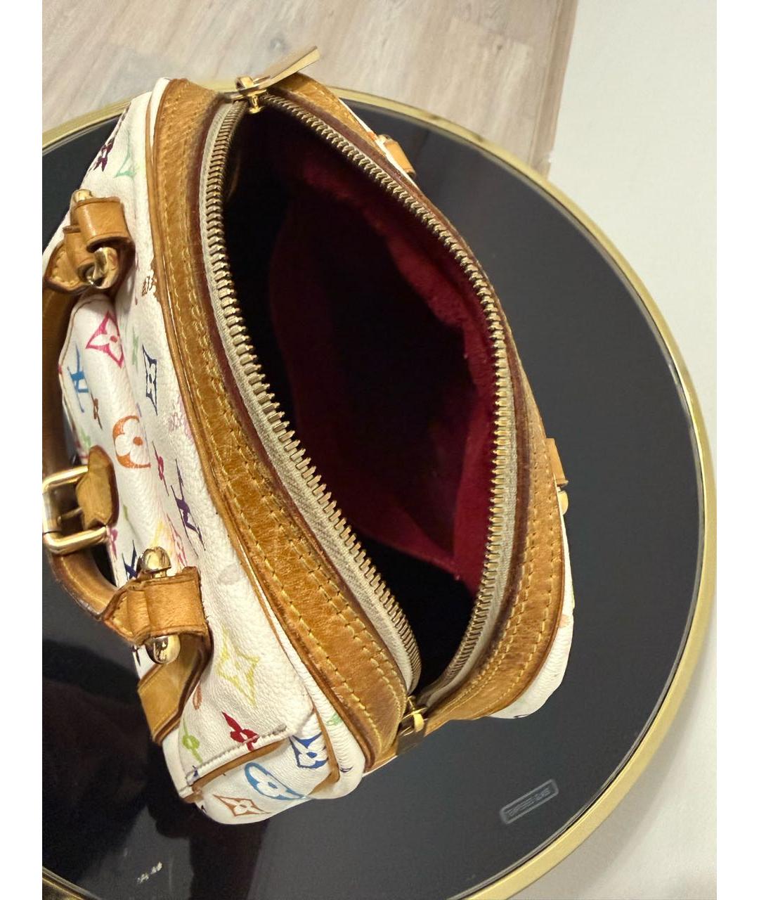 LOUIS VUITTON Белая кожаная сумка с короткими ручками, фото 4