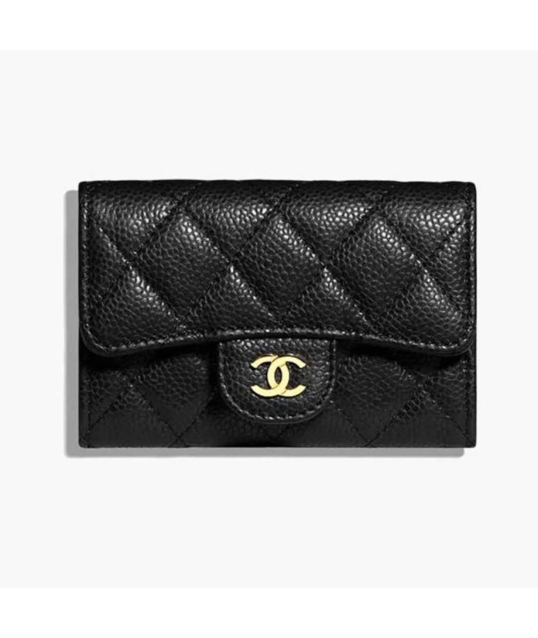 CHANEL Черный кожаный кошелек, фото 3