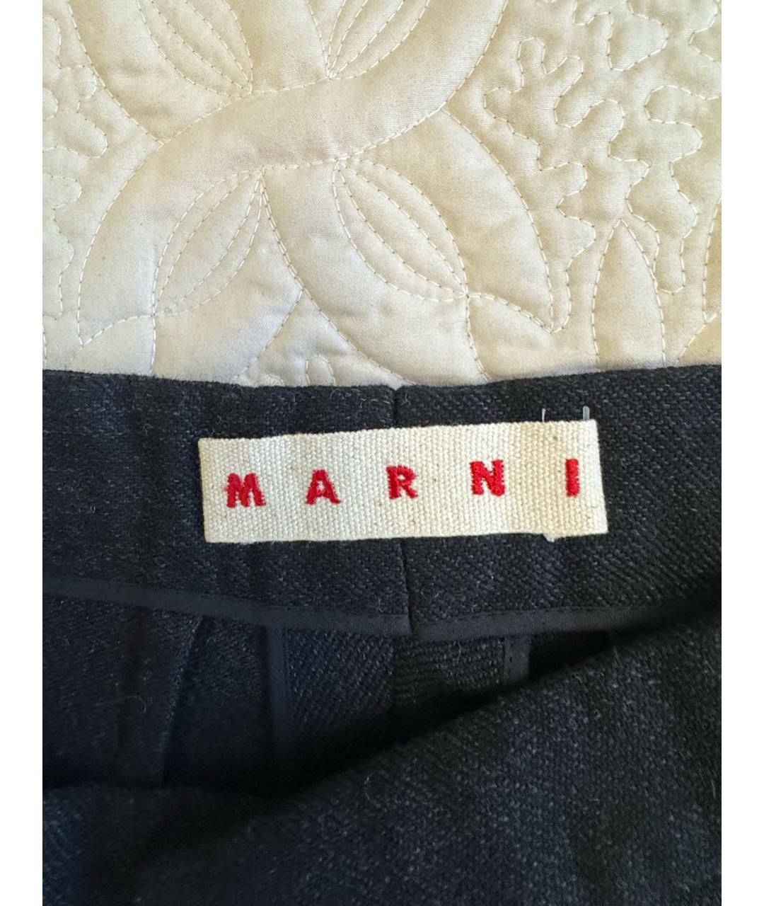 MARNI Темно-синие шерстяные шорты, фото 3