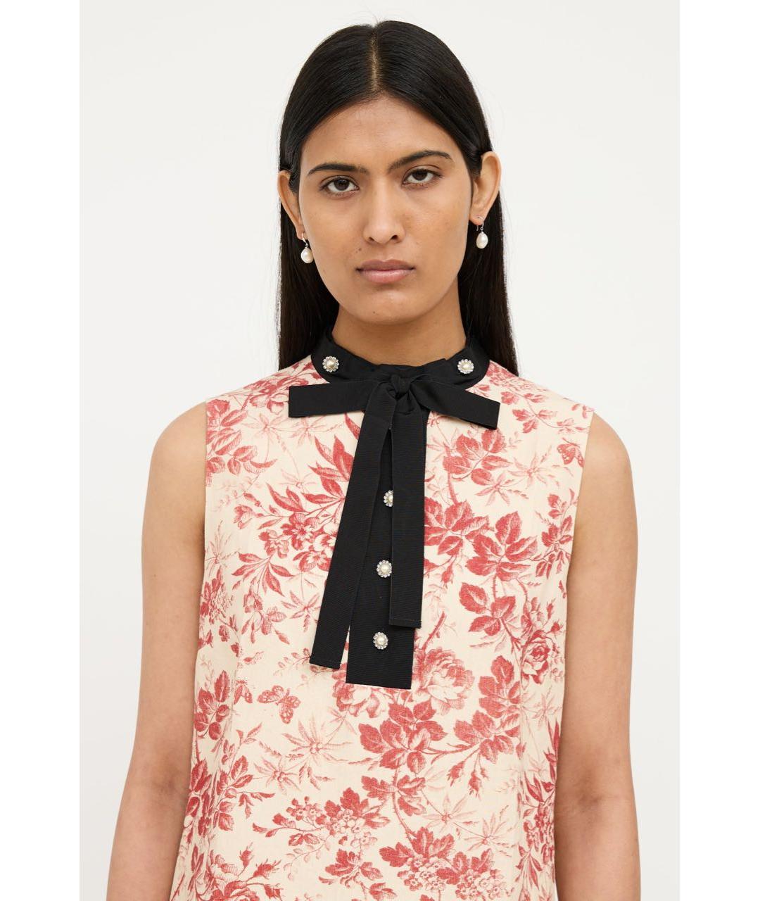 GUCCI Бежевое льняное повседневное платье, фото 2