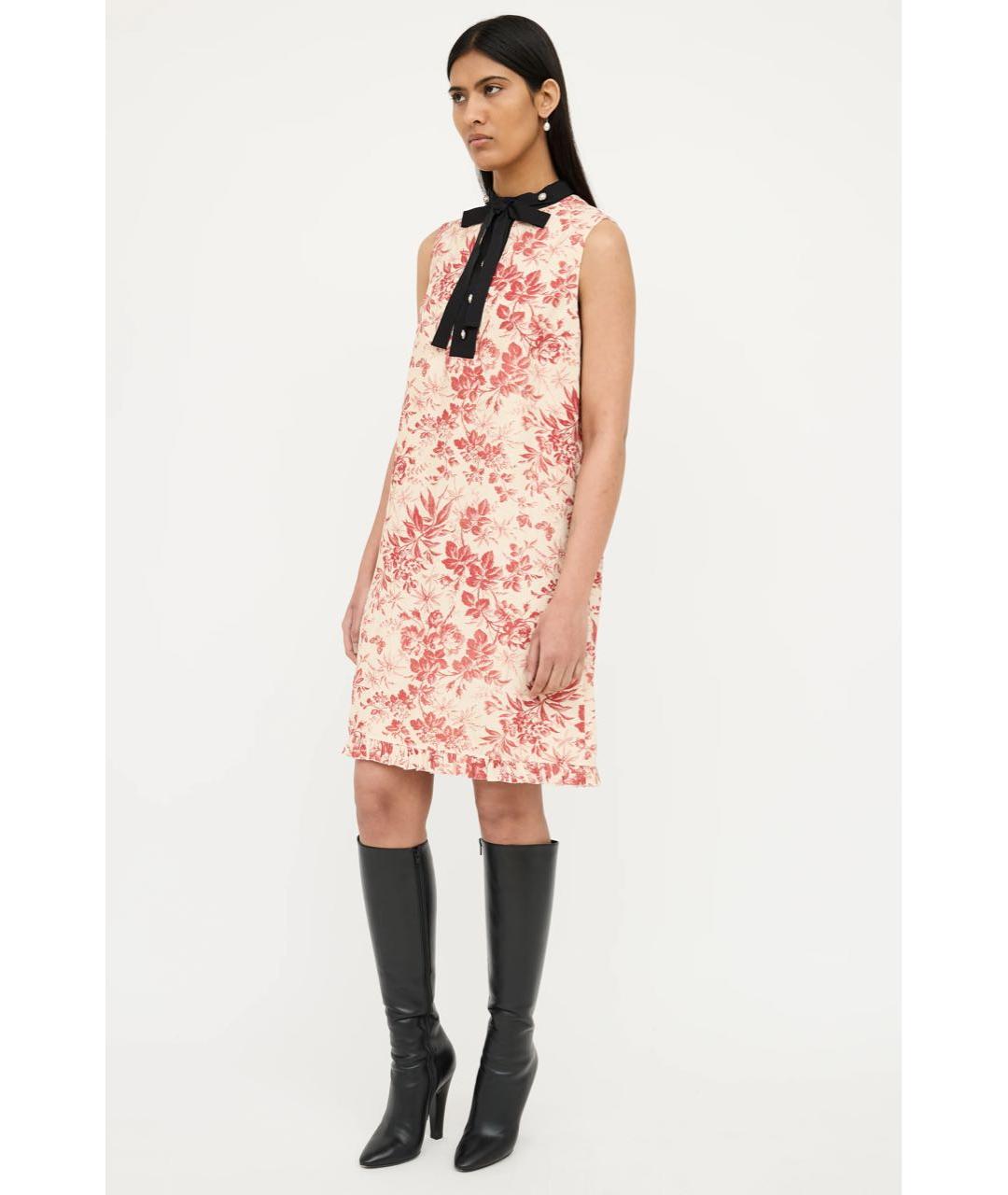 GUCCI Бежевое льняное повседневное платье, фото 3