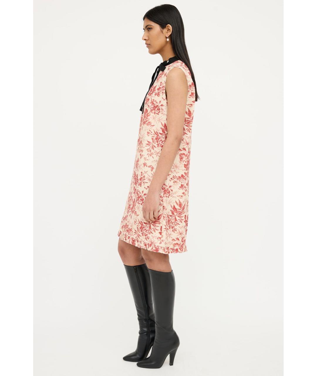 GUCCI Бежевое льняное повседневное платье, фото 4