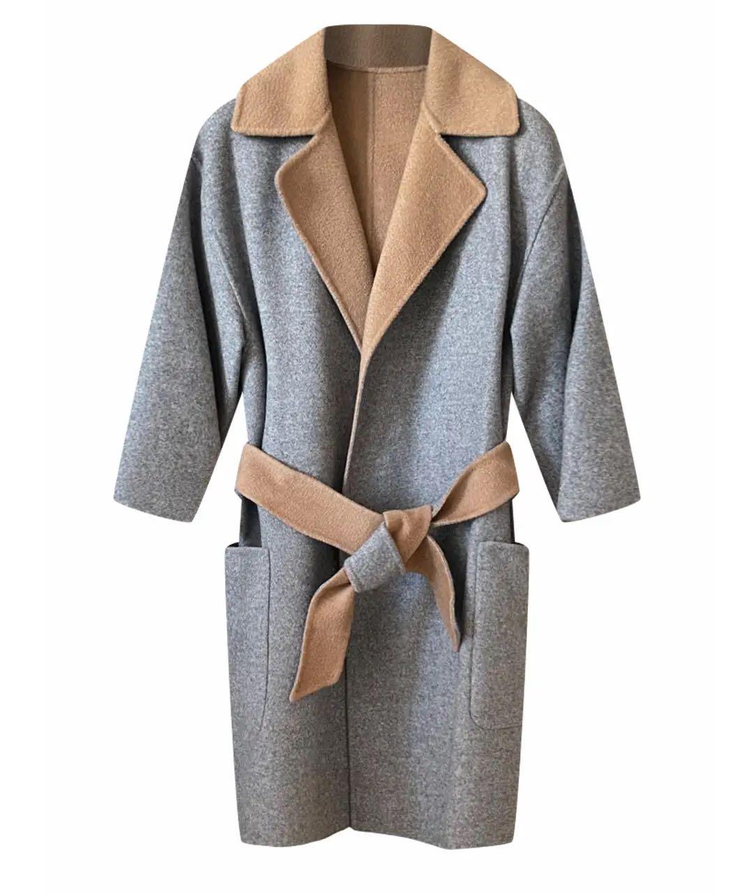 'S MAX MARA Серое шерстяное пальто, фото 6