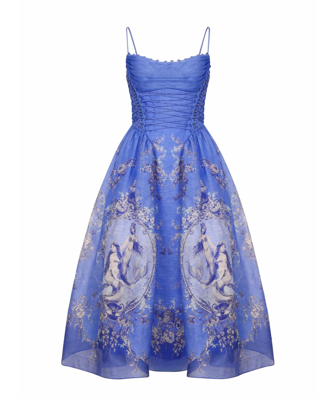 ZIMMERMANN Синий льняной сарафан, фото 1