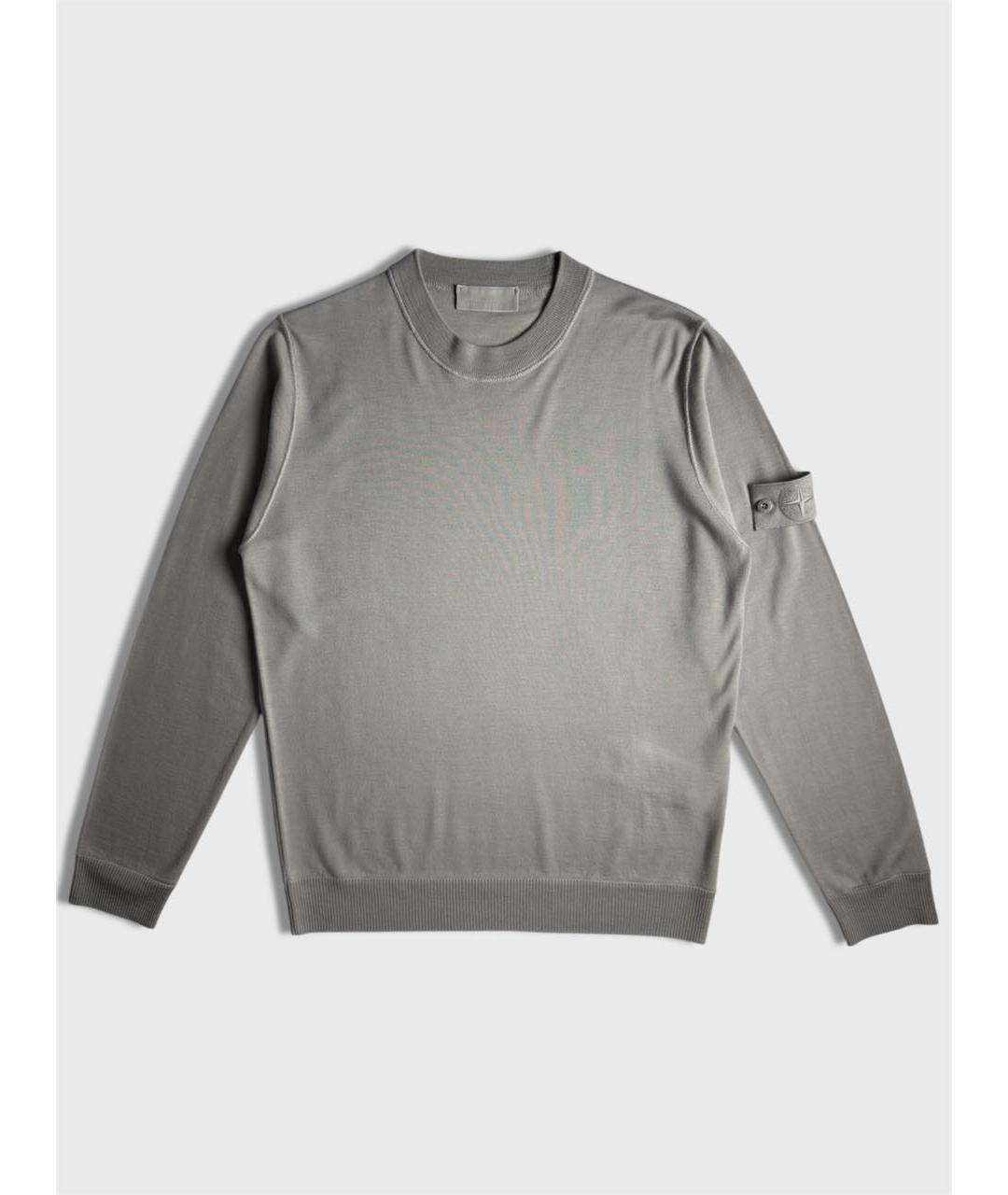 STONE ISLAND Серый шерстяной джемпер / свитер, фото 6