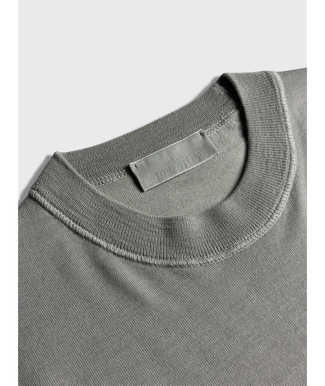 STONE ISLAND Серый шерстяной джемпер / свитер, фото 3