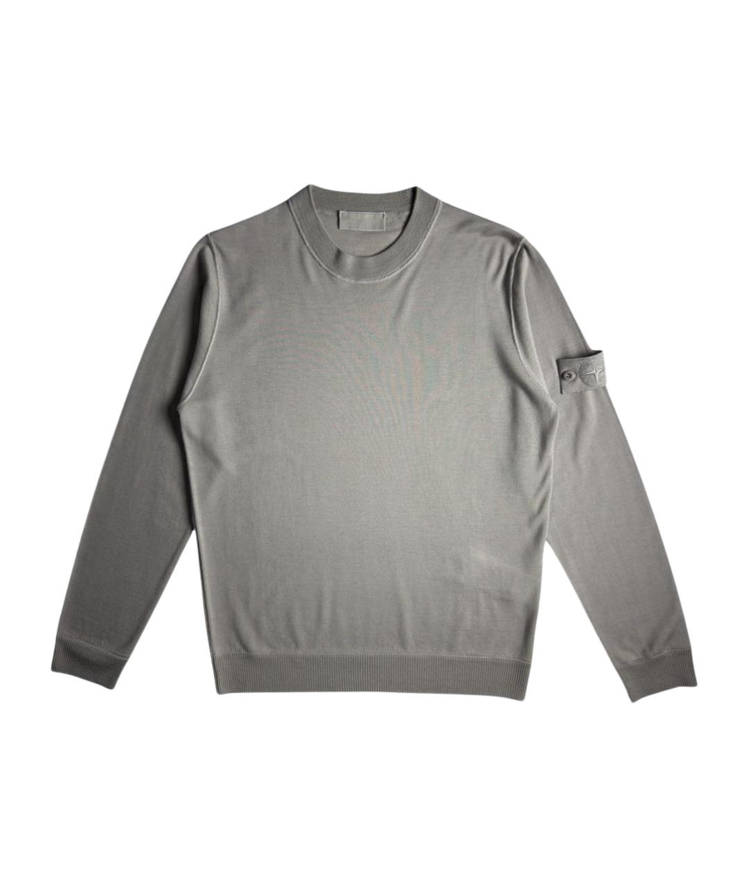 STONE ISLAND Серый шерстяной джемпер / свитер, фото 1