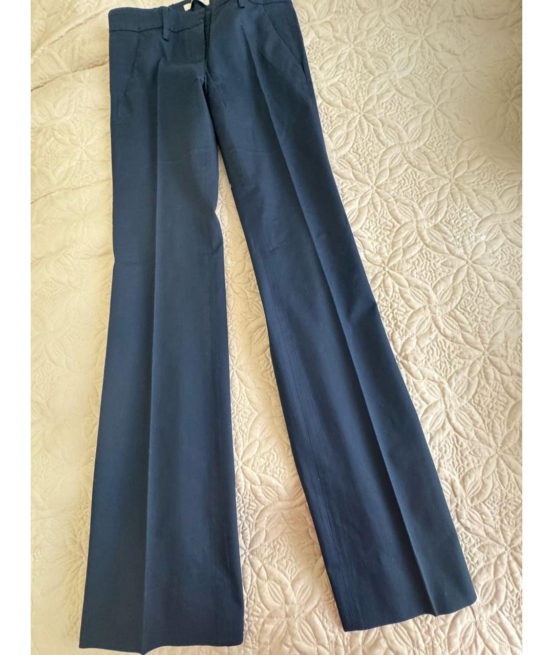 PRADA Темно-синие хлопковые прямые брюки, фото 5
