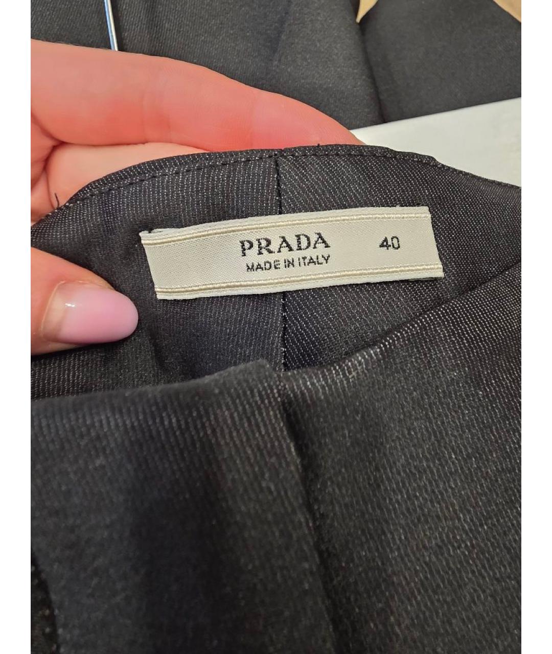 PRADA Антрацитовые полиэстеровые шорты, фото 3