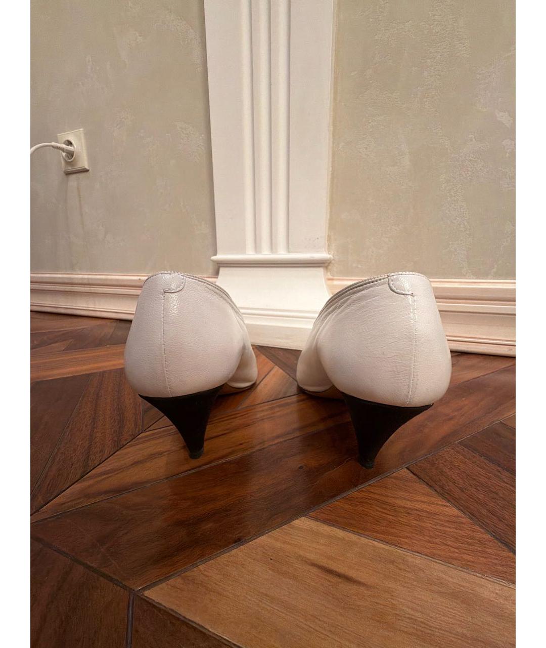 CELINE Белые кожаные туфли, фото 4