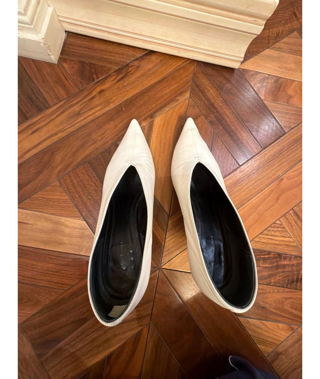 CELINE Белые кожаные туфли, фото 3