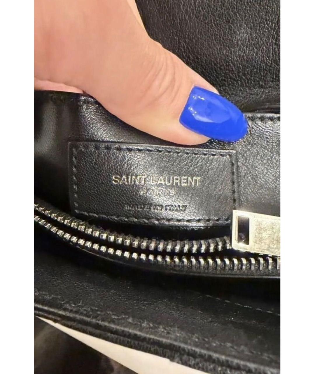 SAINT LAURENT Черная кожаная сумка через плечо, фото 7