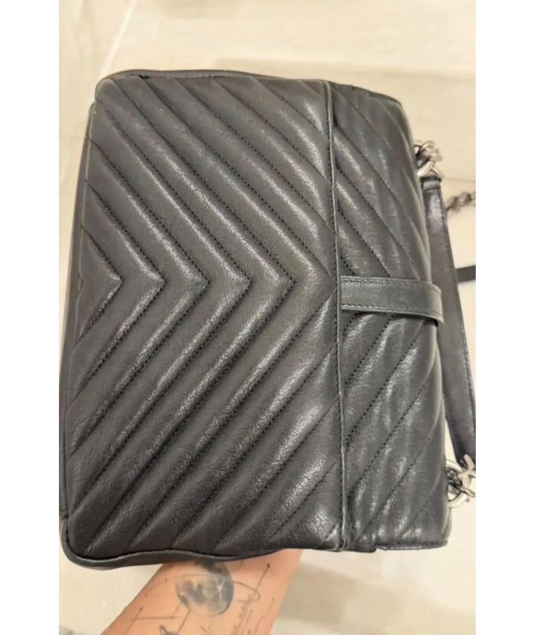 SAINT LAURENT Черная кожаная сумка через плечо, фото 3