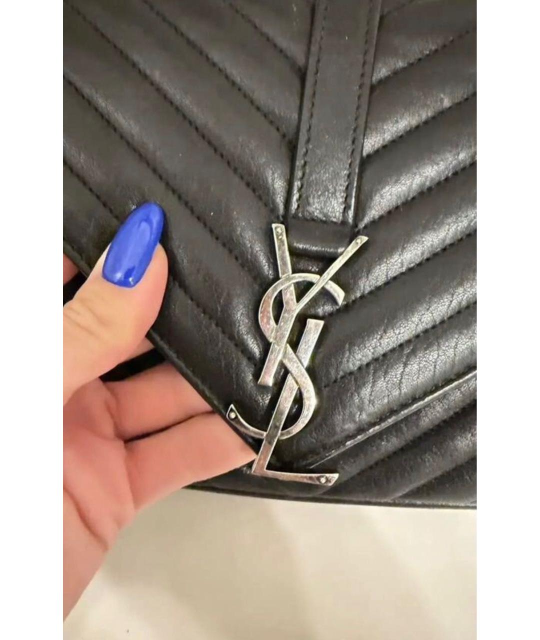 SAINT LAURENT Черная кожаная сумка через плечо, фото 6