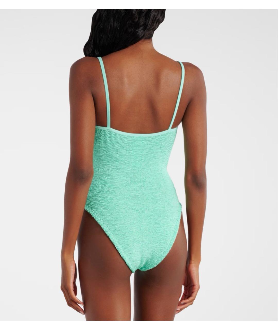 HUNZA G Зеленый полиамидовый купальник, фото 3