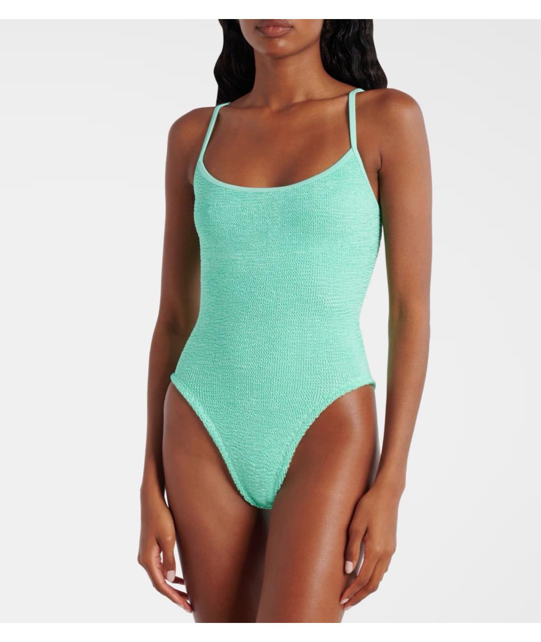 HUNZA G Зеленый полиамидовый купальник, фото 2