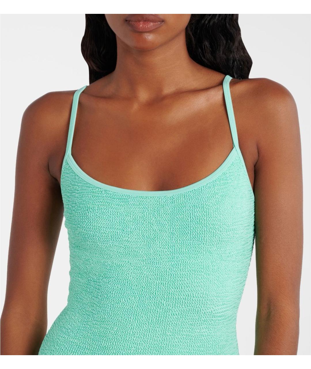 HUNZA G Зеленый полиамидовый купальник, фото 4