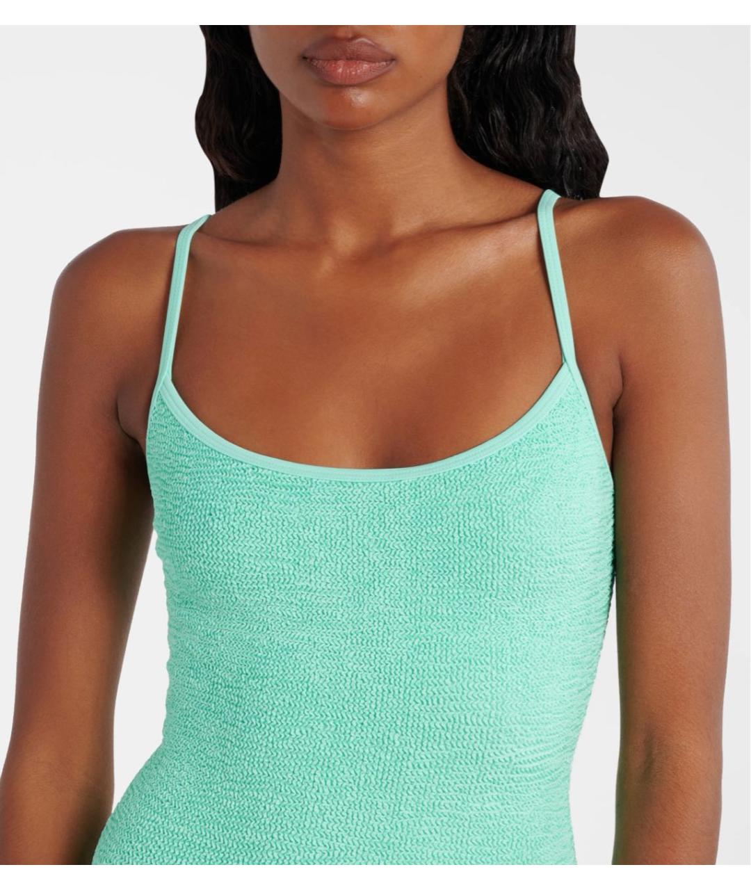 HUNZA G Зеленый полиамидовый купальник, фото 5