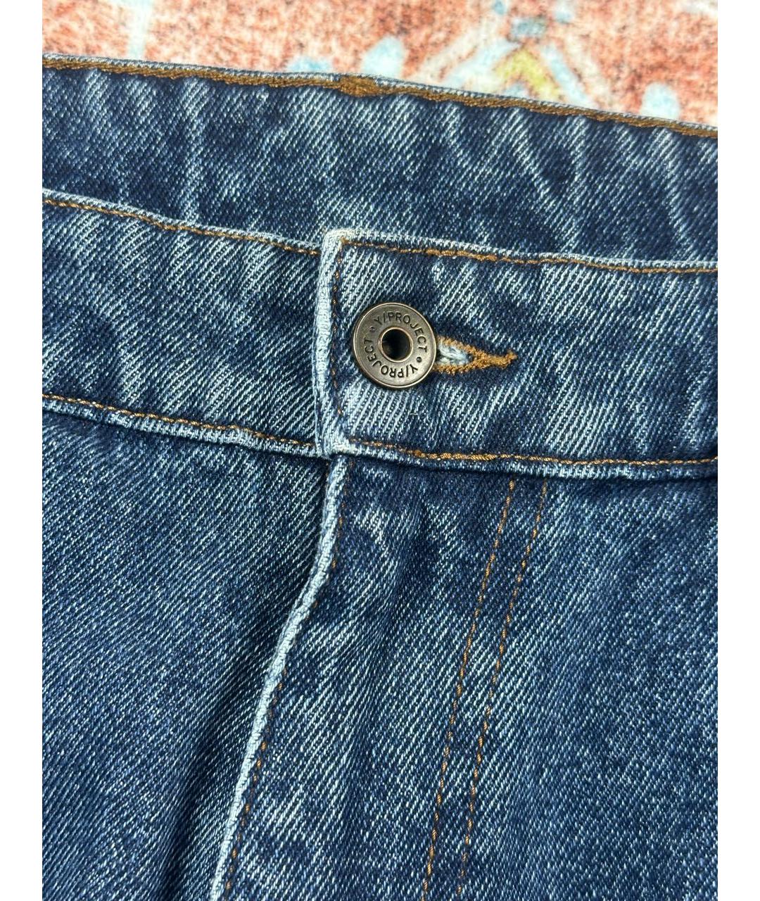 Y/PROJECT Синие хлопковые прямые джинсы, фото 4