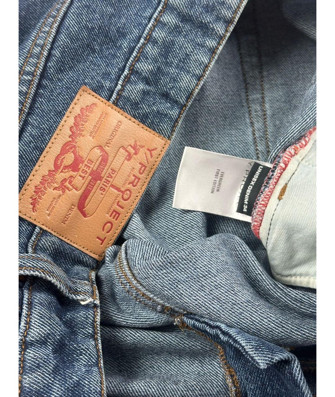 Y/PROJECT Синие хлопковые прямые джинсы, фото 3