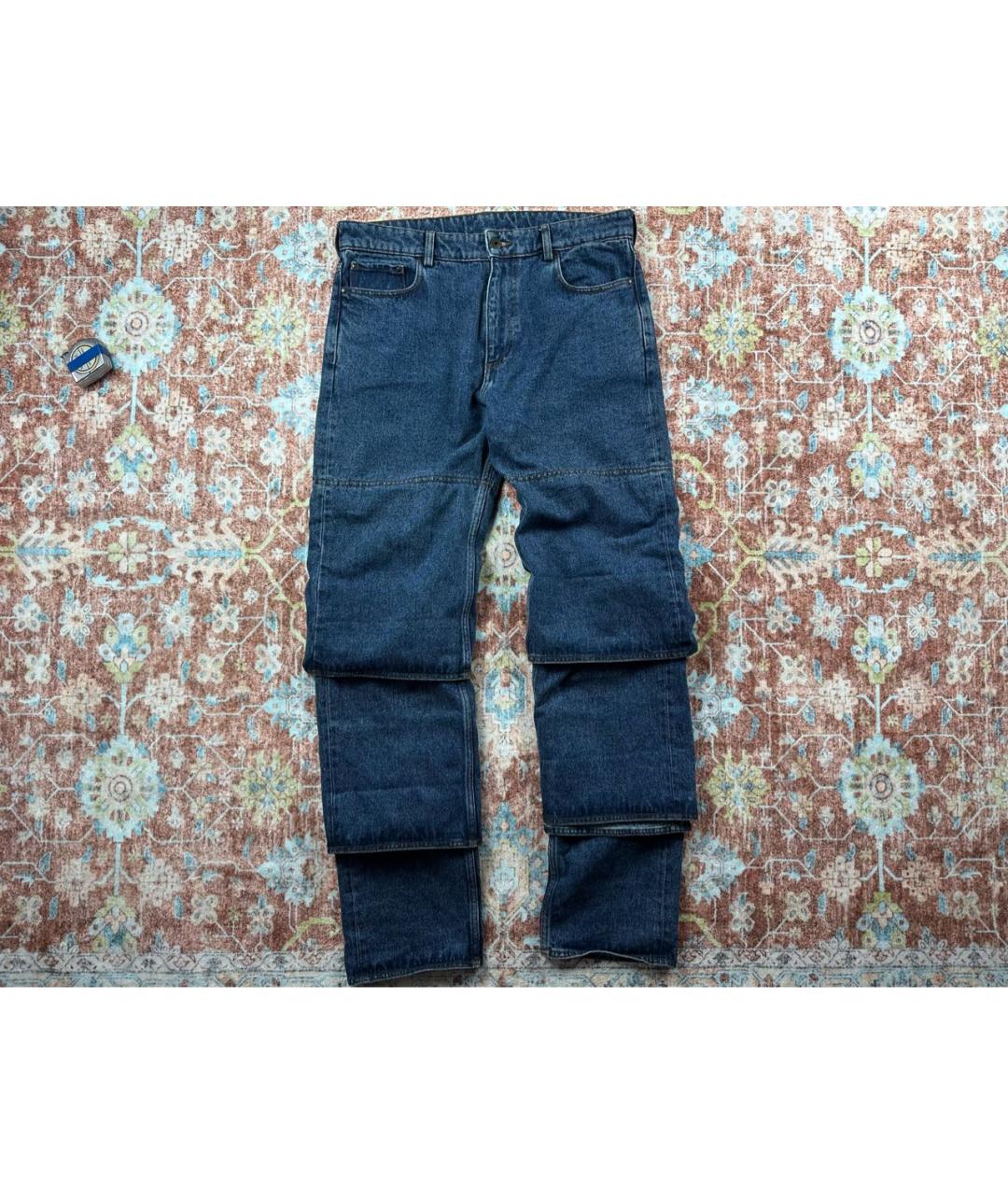Y/PROJECT Синие хлопковые прямые джинсы, фото 5