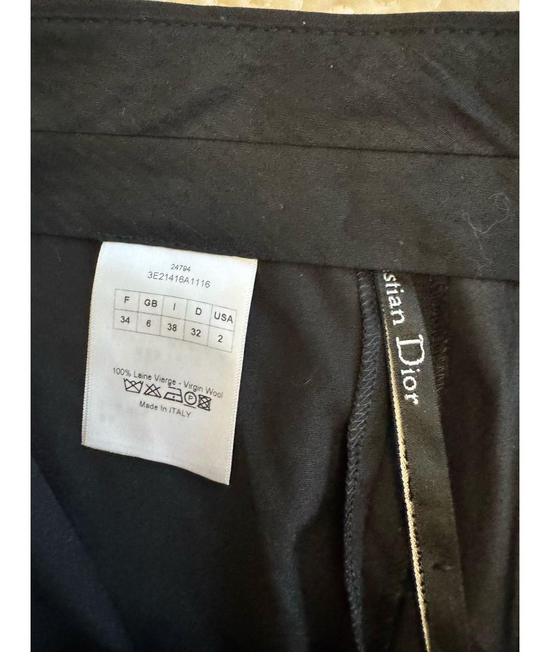CHRISTIAN DIOR Черные шерстяные шорты, фото 4