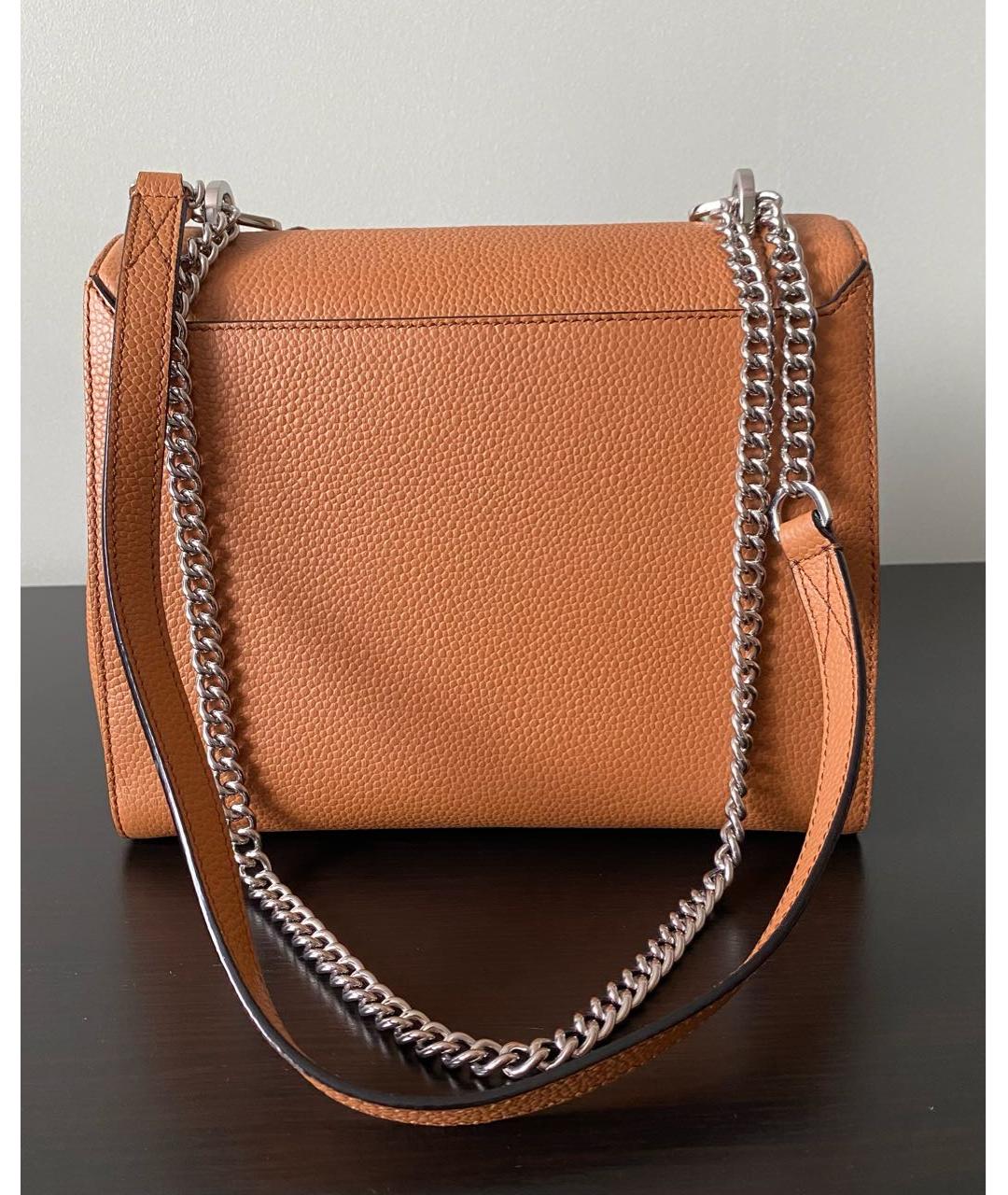 LANCEL Коричневая кожаная сумка с короткими ручками, фото 3