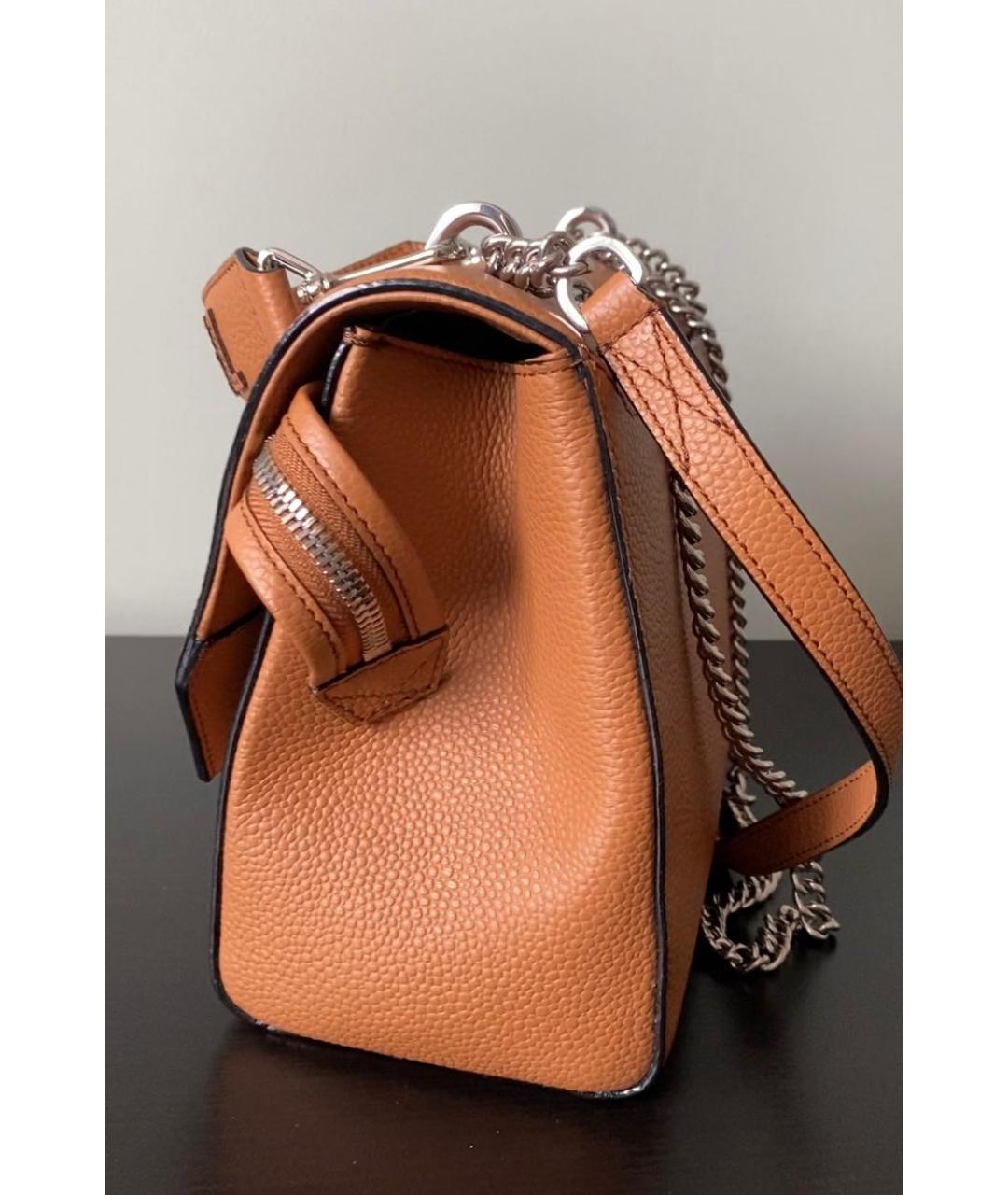 LANCEL Коричневая кожаная сумка с короткими ручками, фото 6