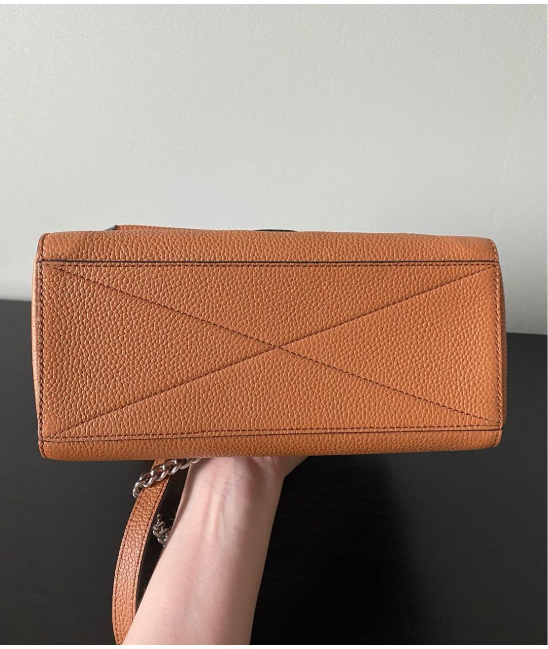 LANCEL Коричневая кожаная сумка с короткими ручками, фото 4