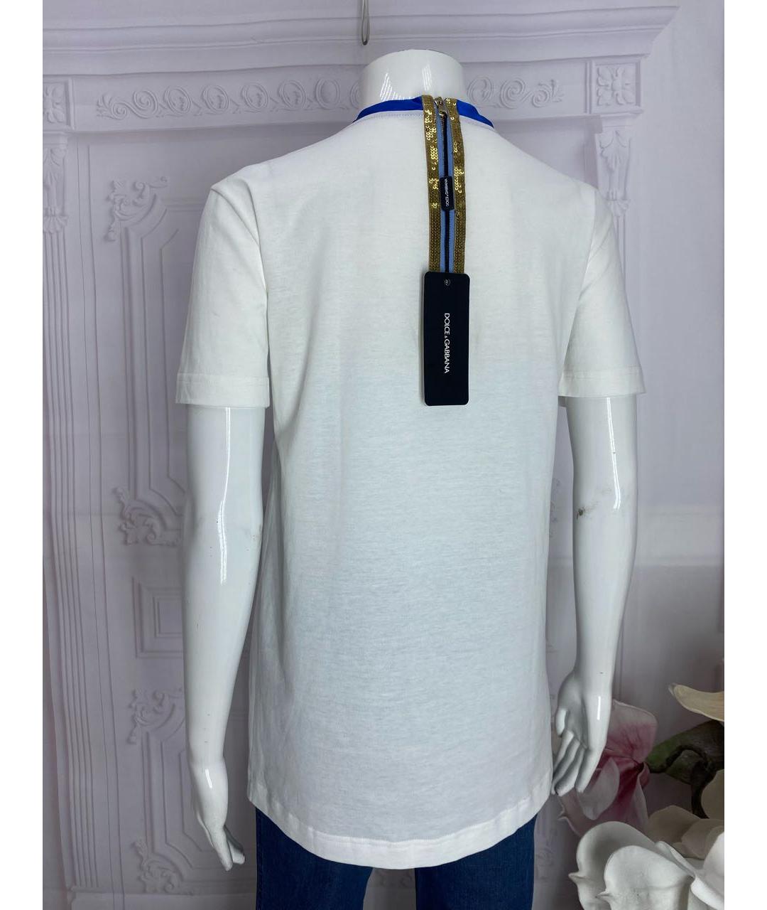DOLCE&GABBANA Белая хлопковая футболка, фото 6